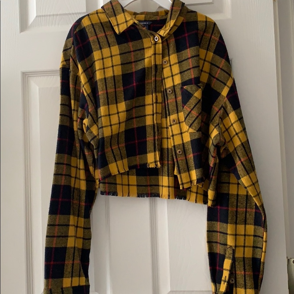 FOREVER 21 CROPPED FLANNEL